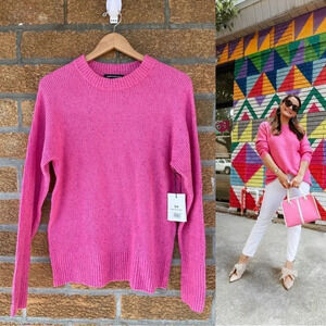 Something navy wool blend pink sweater size small